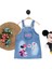 Kız Çocuk Kot Jile Salopet Minnie Mouse Baskılı Denim Elbise - Model-3 1