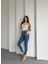 Önü Düğmeli Orta Mavi Dar Paça Skinny Fit Esnek Likralı Yüksek Bel Kot Pantolon 4