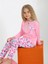 Kız Çocuk Kalp Baskılı Uzun Kollu %100 Pamuklu Düğme Detaylı Pijama Takımı 10/15 Yaş 1