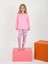 Kız Çocuk Kalp Baskılı Uzun Kollu %100 Pamuklu Düğme Detaylı Pijama Takımı 10/15 Yaş 2