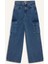 Kız Çocuk Wide Leg Kargo Geniş Bol Paça Pamuklu Jean Pantolon D7091A825SM 1