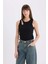 Slim Fit Dar Kesim Bisiklet Yaka Fitilli Kaşkorse Siyah Atlet A3422AX25SP 3