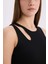 Slim Fit Dar Kesim Bisiklet Yaka Fitilli Kaşkorse Siyah Atlet A3422AX25SP 5
