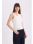 Slim Fit Dar Kesim Bisiklet Yaka Fitilli Kaşkorse Beyaz Atlet A3422AX25SP 3
