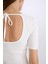 Slim Fit Dar Kesim Bisiklet Yaka Basic Düz Fitilli Kaşkorse Kısa Kollu Tişört E5776AX25SP 5