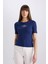 Slim Fit Dar Kesim Bisiklet Yaka Baskılı Fitilli Kaşkorse Kısa Kollu Tişört E5070AX25SP 4