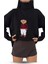 Ayıcıklı Kazak - Balıkçı Yaka Teddy Bear Aplikli Oversize Kadın Triko Kazak Siyah 5