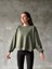Osy Modal Yumuşak Dokulu Kumaş Bisiklet Yaka Oversize Sweatshirt - Haki 1