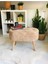 Ahşap Ayaklı Handmade Geniş Oturum Krem Welsoft Kumaş Pofidik Puf Bench ,ayak Ucu Uzatmalık,berjer 2
