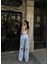 Kadın Arkadan Yırtmaçlı Jeans Kot Palazzo Pantolon - Mavi 4