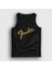 Unisex Siyah Logo Fender Gitar Gitarist Atlet 1