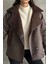 Kadın Koyu Kahverengi Siyah Oversize Ceket 2