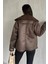 Kadın Koyu Kahverengi Siyah Oversize Ceket 4