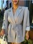 Kadın Oversize Tasarım Bağlamalı Blazer Ceket 3