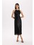 Halter Yaka Payetli Kolsuz Midi Siyah Elbise E2437AX24WN 4