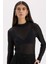 Slim Fit Dar Kesim Yarım Balıkçı Yaka Casual Tül Uzun Kollu Tişört E2373AX24WN 2