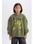 Kız Çocuk Oversize Geniş Kalıp Kapüşonlu Baskılı Sweatshirt D1567A824WN 3