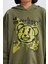 Kız Çocuk Oversize Geniş Kalıp Kapüşonlu Baskılı Sweatshirt D1567A824WN 5