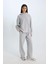 Wide Leg Kışlık PantolonGeniş Bol Paça Beli Lastikli Bağcıklı Basic Düz Cepli E1998AX24WN 3
