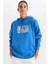 DeFactoFit NBA Wordmark Oversize Geniş Kalıp Kapüşonlu Kalın Sweatshirt A9721AX24AU 1