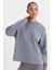 Fit Standart Fit Kapüşonlu Skuba Dalgıç Kumaş Sporcu Basic Düz Sweatshirt A5626AX24AU 4