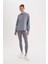Fit Standart Fit Kapüşonlu Skuba Dalgıç Kumaş Sporcu Basic Düz Sweatshirt A5626AX24AU 5