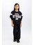 Kız Çocuk Siyah Relax Fit Bisiklet Yaka Baskılı Sweatshirt D6641A824AU 2