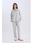 Regular Fit Pantolon Beli Lastikli Basic Düz Bağcıklı Cepli Paça Katlamalı Uzun Boy D9010AX24WN 2