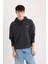 Boxy Fit Kapüşonlu Sırt Baskılı Sweatshirt D0854AX24AU 5