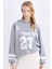 Coool Oversize Geniş Kalıp Kapüşonlu Baskılı Kalın Sweatshirt D6696AX24WN 1