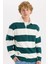 Boxy Fit Polo Yaka Çizgili Sweatshirt D1784AX24WN 1