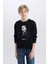 Erkek Çocuk Bisiklet Yaka Atatürk Baskılı Sweatshirt D8201A824WN 4