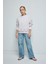 Kız Çocuk Oversize Geniş Kalıp Bisiklet Yaka Sırt Baskılı İçi Yumuşak Tüylü Sweatshirt D4297A824WN 2