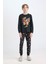 Erkek Çocuk Pijama Takım Baskılı Uzun Kollu Üst Beli Lastikli Desenli Uzun Alt D5214A824WN 2
