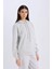 Relax Fit Kapüşonlu Kanguru Cepli Kalın Basic Düz Sweatshirt W8071AZ24WN 3