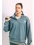 Fit Oversize Geniş Kalıp Fermuarlı Dik Yaka Baskılı Sporcu Sweatshirt B4572AX24SP 1