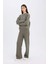 Boxy Fit Bisiklet Yaka Kalın Basic Düz Sweatshirt B8568AX24WN 2