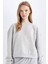 Regular Fit Bisiklet Yaka Kalın Basic Düz Sweatshirt D6645AX24WN 1