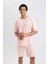 DeFactoFit Oversize Fit Bisiklet Yaka Baskılı Kısa Kollu Tişört A1624AX24SM 4