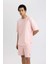 DeFactoFit Oversize Fit Bisiklet Yaka Baskılı Kısa Kollu Tişört A1624AX24SM 5