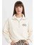 Regular Fit Baskılı Yarım Fermuarlı Dik Yaka Kalın Sweatshirt D5298AX24AU 1