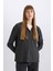 Antrasit Relax Fit Polo Yaka Casual Fitilli Kaşkorse Uzun Kollu Tişört B2404AX24AU 3
