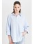 Oversize Geniş Kalıp Çizgili Oxford Uzun Kollu Gömlek D4015AX24AU 1