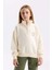 Kız Çocuk Relax Fit Dik Yaka Yarım Fermuarlı Baskılı Sweatshirt D0620A824AU 1