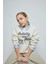 Kız Çocuk Oversize Geniş Kalıp Bisiklet Yaka Baskılı İçi Yumuşak Tüylü Sweatshirt D4297A824WN 1