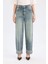 Baggy Fit Yüksek Bel Katlamalı Paça Bilek Boy Jean Yıkamalı Pantolon D5440AX24AU 1