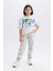 Kız Çocuk Oversize Geniş Kalıp Kapüşonlu Baskılı Sweatshirt D4382A824WN 2
