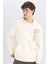 Boxy Fit Kapüşonlu Baskılı Kanguru Cepli Sweatshirt C7050AX24AU 1