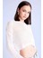 Regular Fit Bisiklet Yaka Kroşe Ajurlu Delikli Crop Triko Kazak T4513AZ24AU 1