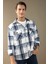 Lacivert Relax Fit Polo Yaka Kareli Oduncu Flanel Pamuklu Uzun Kollu Gömlek Z0639AZ24AU 1